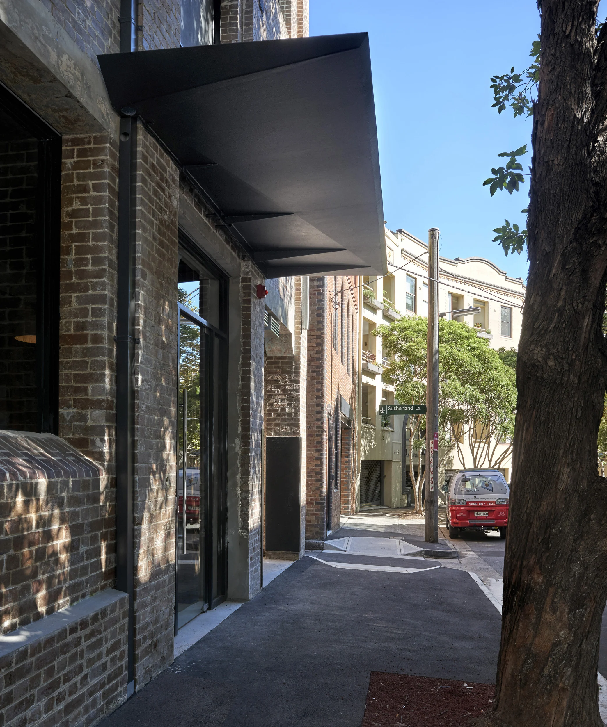 Street view of a property in Chippendale, Sydney designed by Ballina architects Markham Lee.