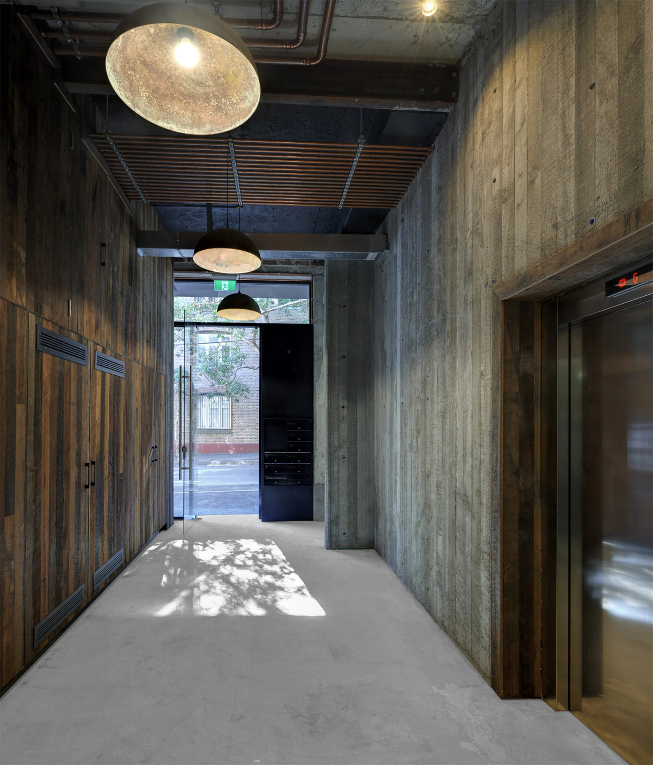 Foyer of a property in Chippendale, Sydney designed by Ballina architects Markham Lee.
