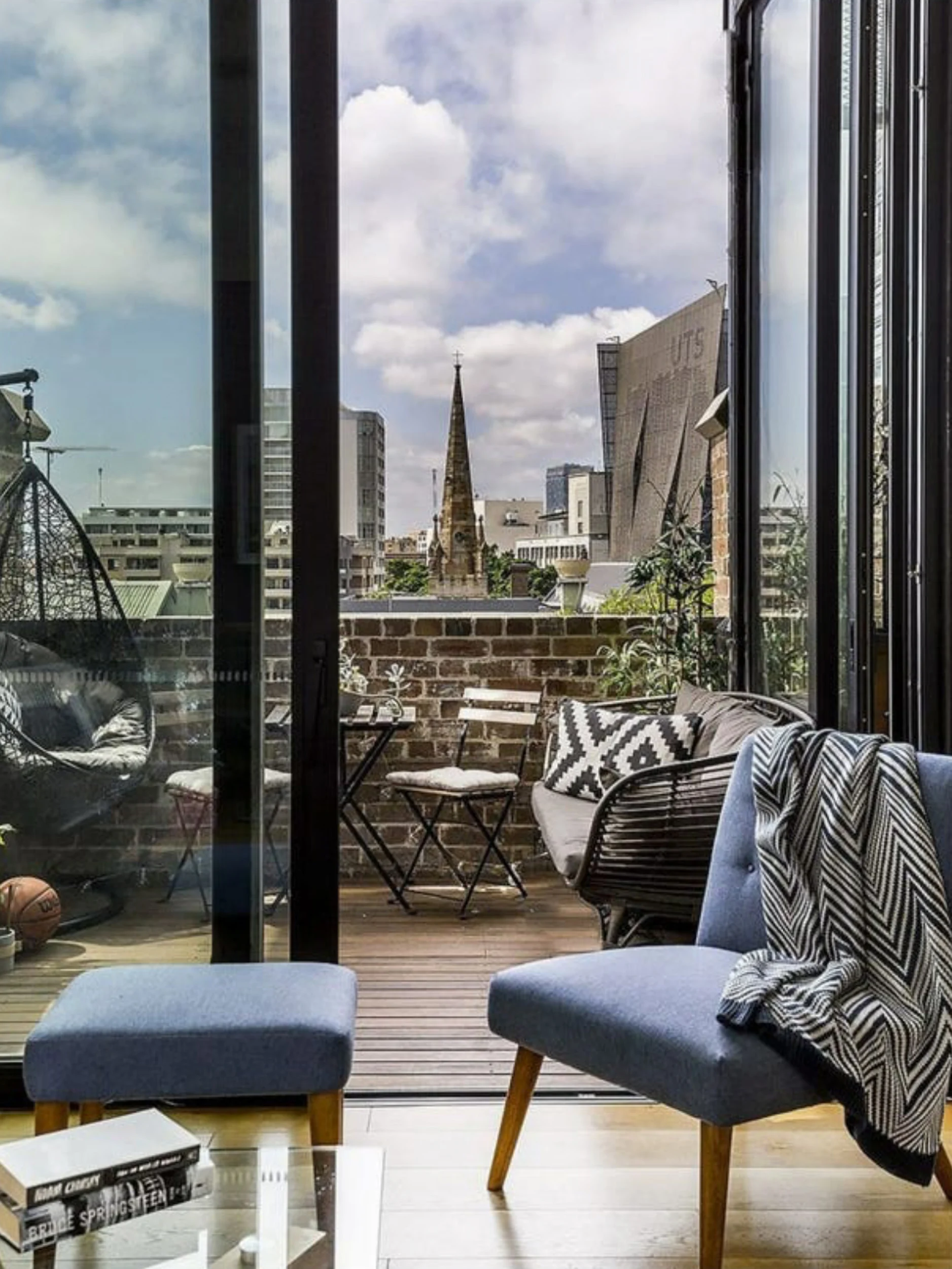 Deck of a property in Chippendale, Sydney designed by Ballina architects Markham Lee.