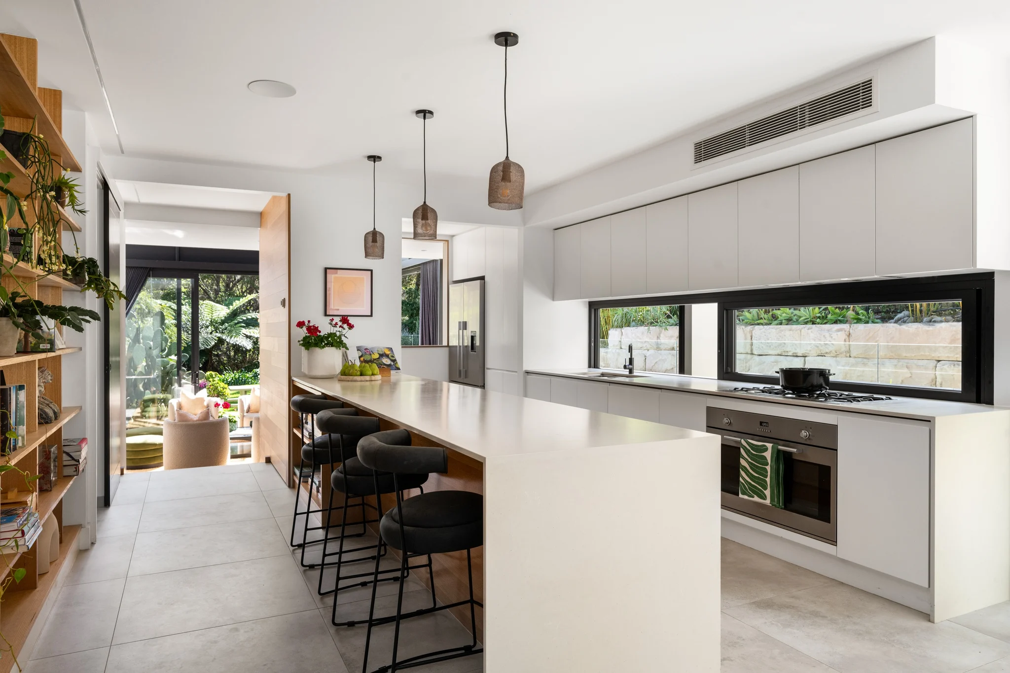Kitchen of a property in Palm Beach, Sydney designed by Avalon Beach architects Markham Lee.