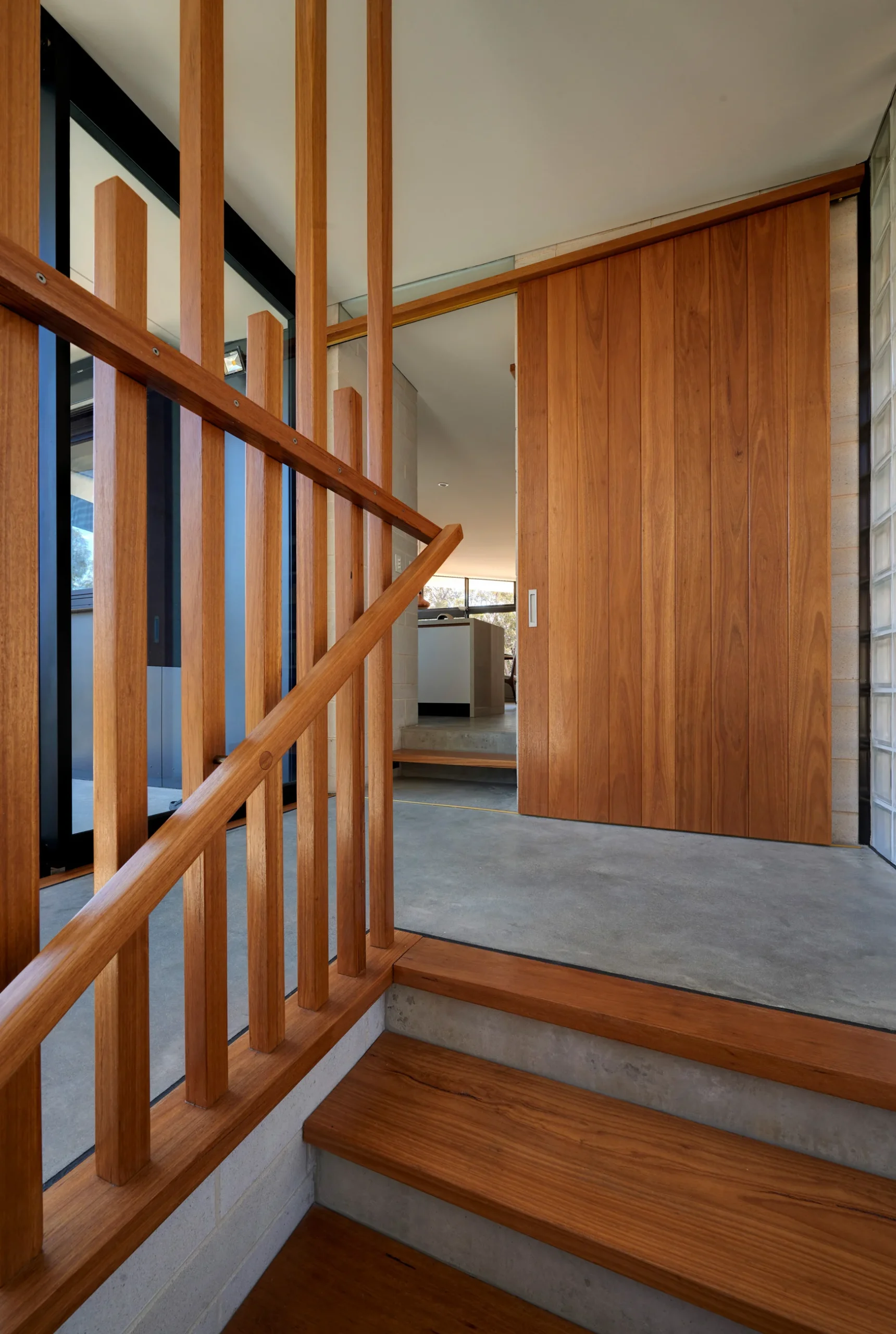 Interior of a bushfire-proof property in Leura, Blue Mountains designed by Northern Beaches architects Markham Lee.